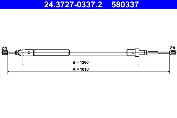 Handbromsvajer ATE 24.3727-0337.2