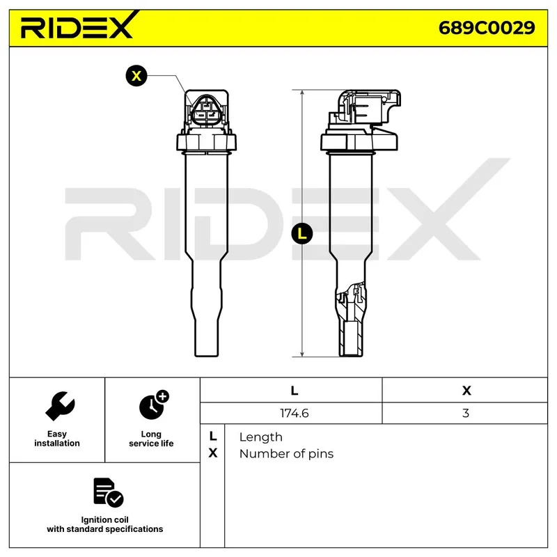 Tändspole RIDEX 689C0029