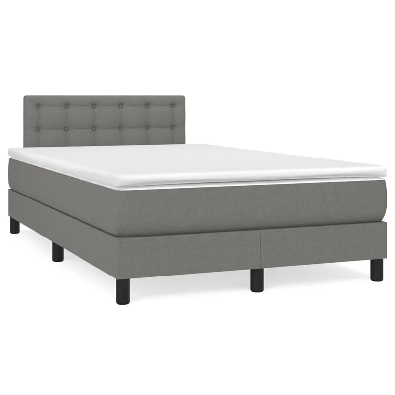 vidaXL Ramsäng med madrass mörkgrå 120×190 cm tyg (#6390)