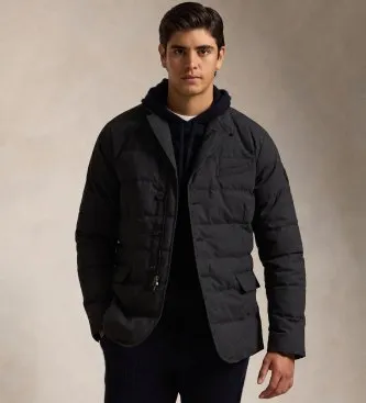 Polo Ralph Lauren för män. 710938580003 Quiltad dunjacka svart (L), Casual, Återvunnen polyester