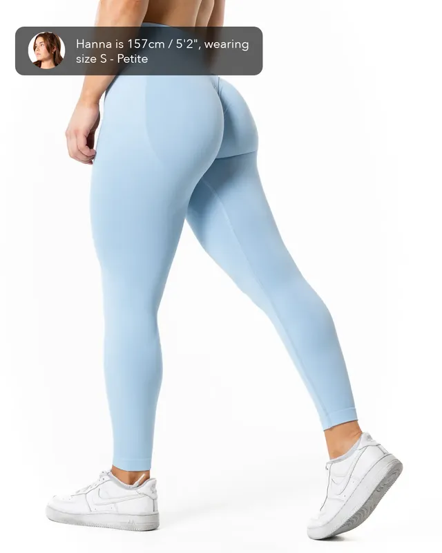 Aura Seamless Scrunch Tights - Light Blue (#4259)