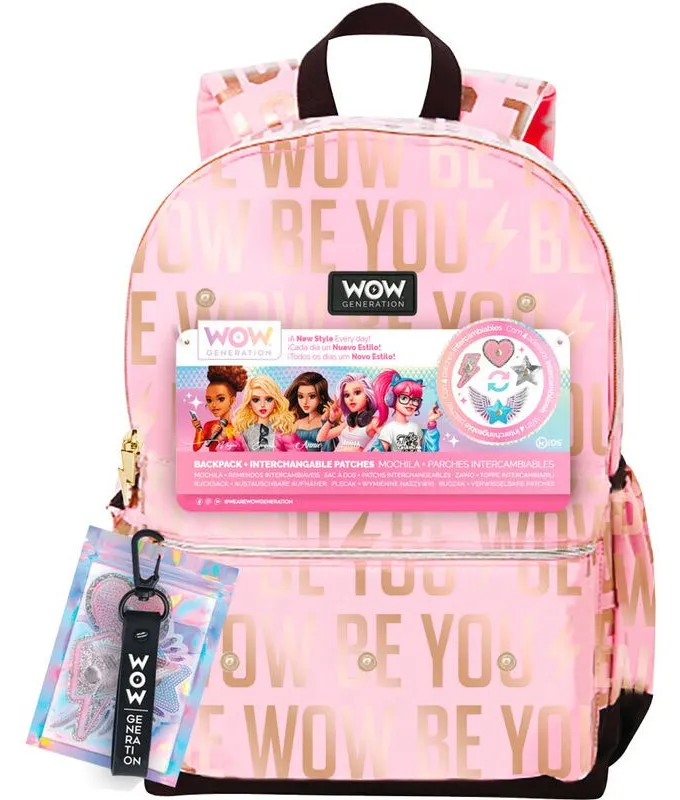 WOW Generation Ryggsäck med Märken, Rosa