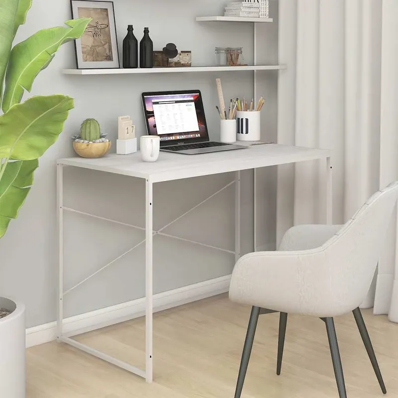 vidaXL Datorbord vit 110x60x70 cm konstruerat trä