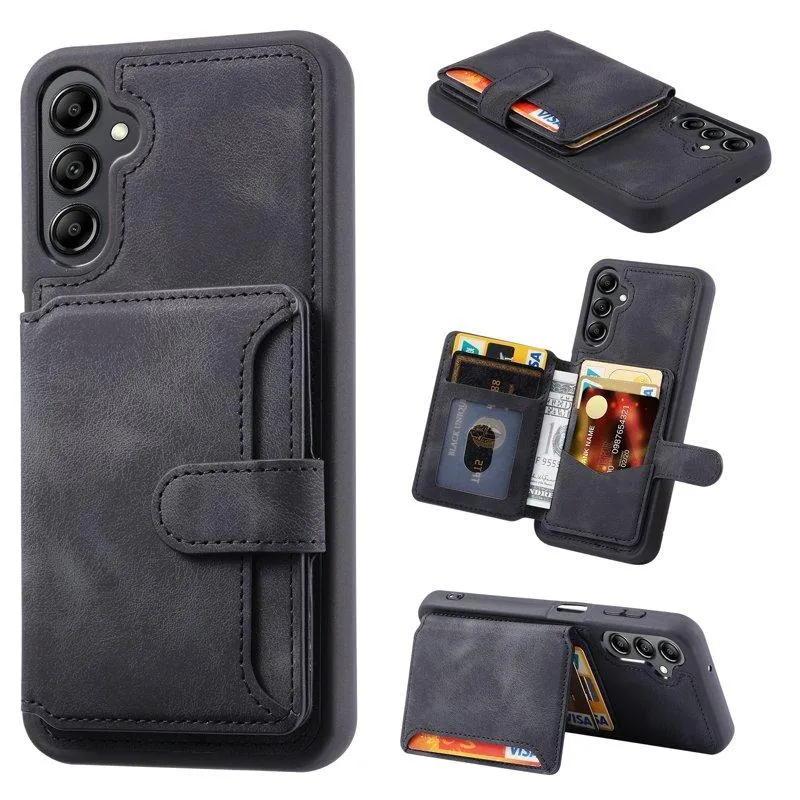Plånboksfodral för Samsung Galaxy S26 Plus TPU + Äkta läder – Svart