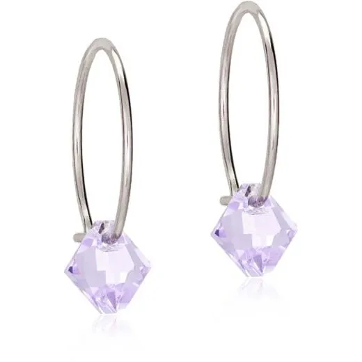 Blomdahl NT Ear Ring 14 mm, Bicone 6 mm Violet