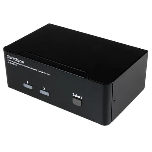 StarTech.com 2 Port Dual Display Port USB KVM Switch w / Audio & USB-hub - KVM / ljud - 2 portar