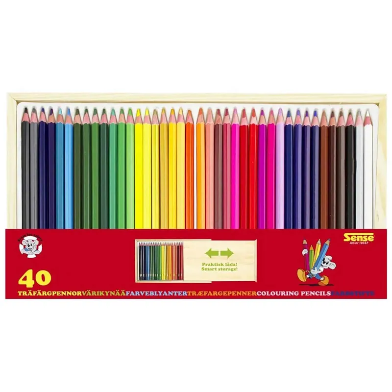 Träfärgpennor 40-Pack