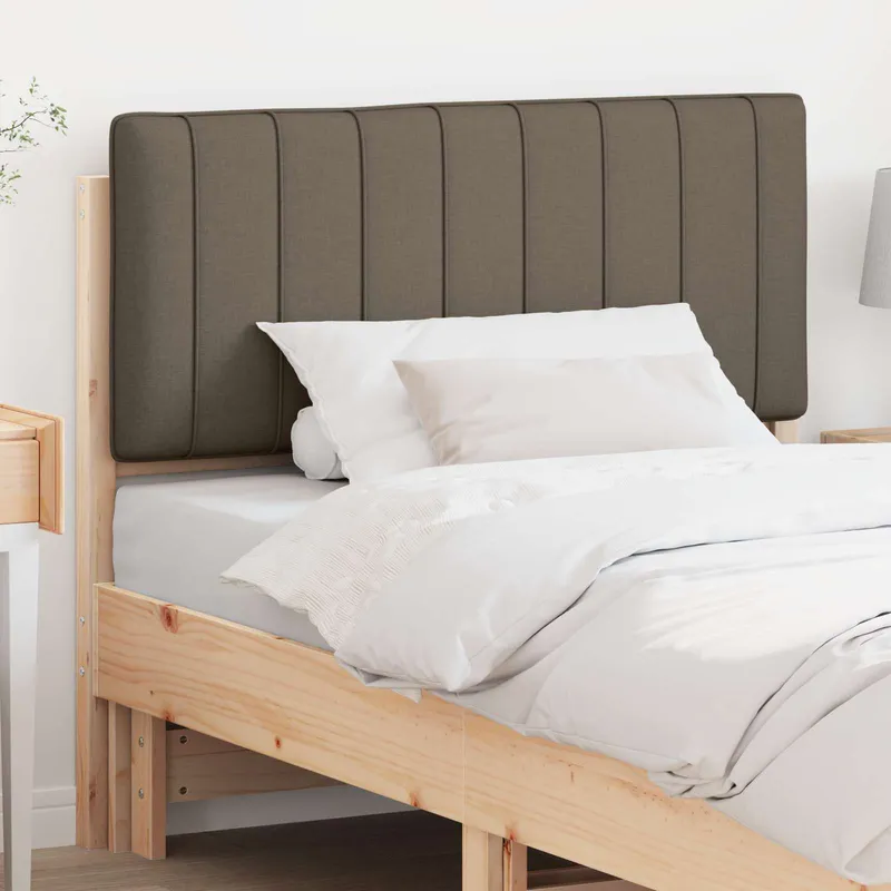 vidaXL Klädd sänggavel Brun och Taupe 100 cm Massiv furu (#3238)