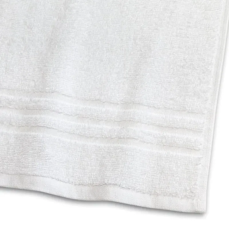 Handduk Basic Frotté 3 rand Vit 65 x 130 cm
