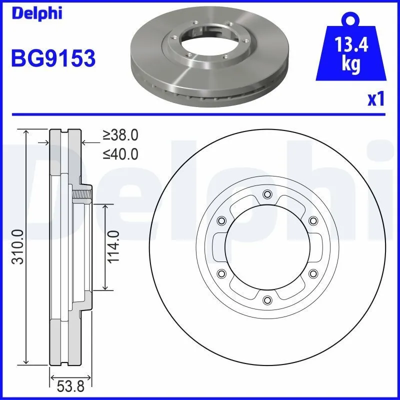 Bromsskiva DELPHI BG9153