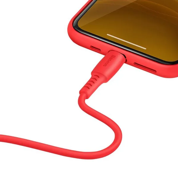 Kabel USB Type-C / Lightning 18W 1.2m - Röd