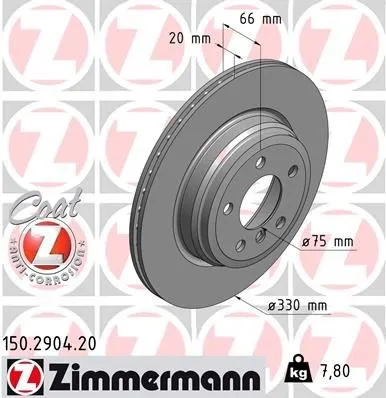 Bromsskiva ZIMMERMANN 150.2904.20