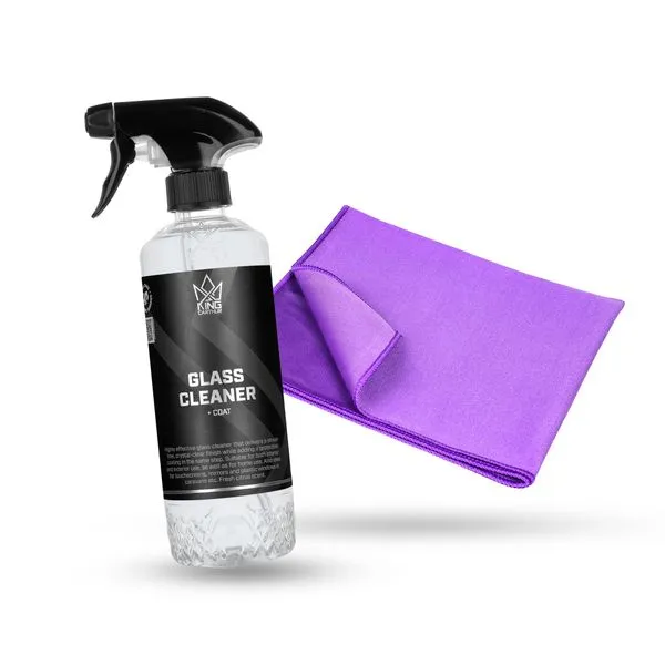 Glasrengöring KING CARTHUR Glass Cleaner + Coat, 500 ml, 500 ml + Glass Towel Purple View