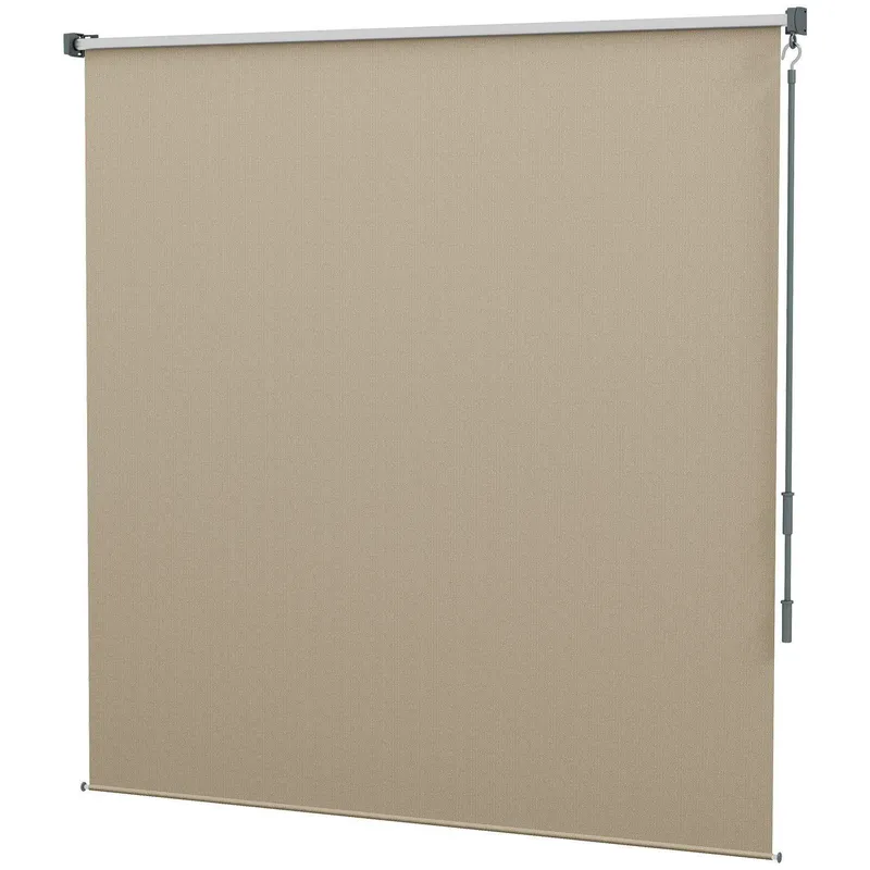 Beige mörkläggande balkongmarkis 183×185 cm