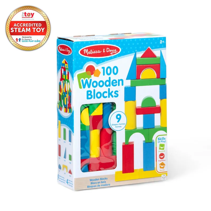 Färgglada Träklossar 100 Bitar Melissa & Doug