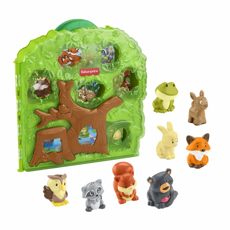 Fisher-Price Little People djurtransport med skogsdjur, 9 st.
