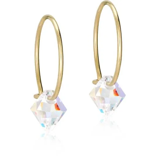 Blomdahl GT Ear Ring 14 mm, Bicone 6 mm Rainbow