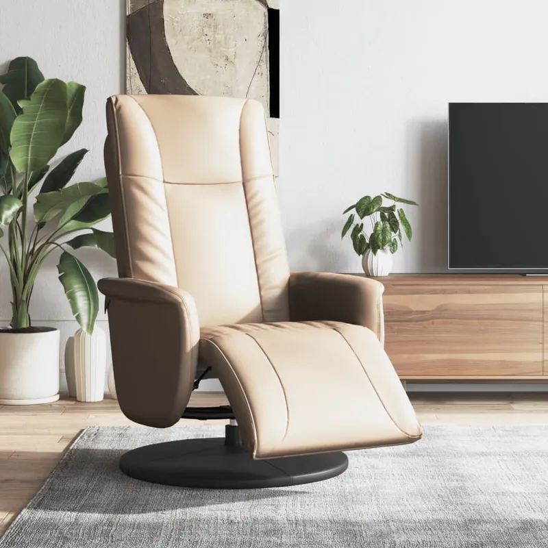 vidaXL Reclinerfåtölj med fotstöd cappuccino konstläder (#2902)