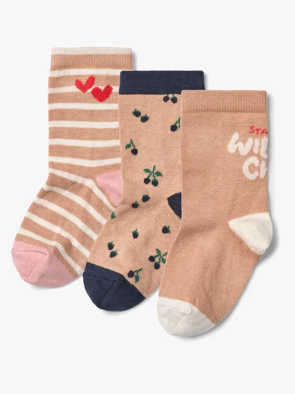 LIEWOOD Silas Strumpor 3-Pack, Berry Multi Mix, 22-24