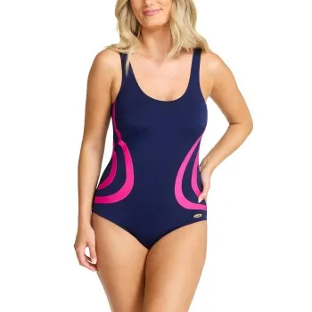 Damella Gloria Basic Chlorine Resistant Swimsuit Blå/Rosa polyester 38 Dam