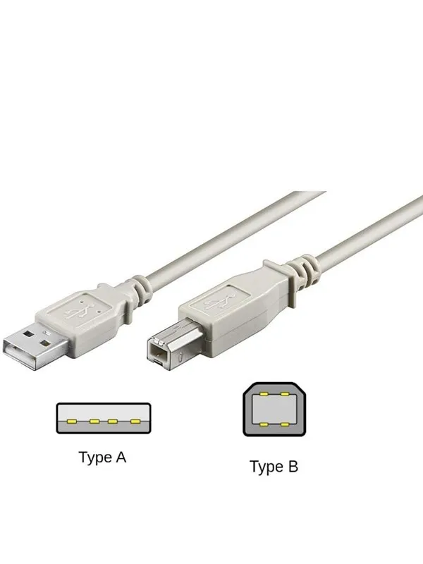 Pro USB-A USB-B 2.0 - 1.8m - Grå