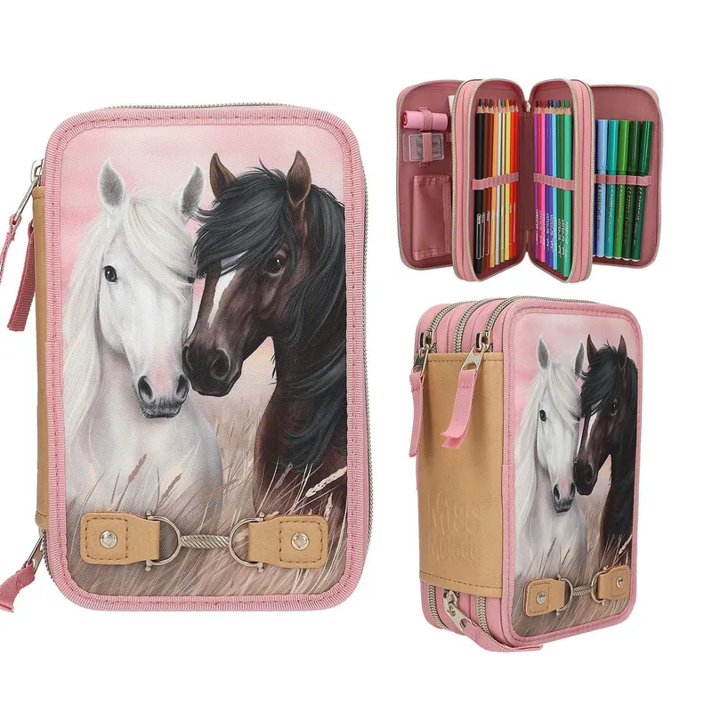 Miss Melody Trippelpennfodral Dusty Rose – Miss Melody – Leksaksaffären