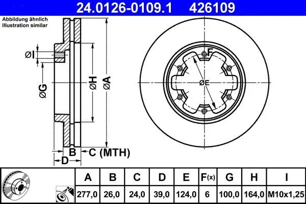 Bromsskiva ATE 24.0126-0109.1