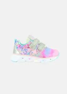 Leaf Skalka Blinkande Sneakers, Silver/Rosa, 24