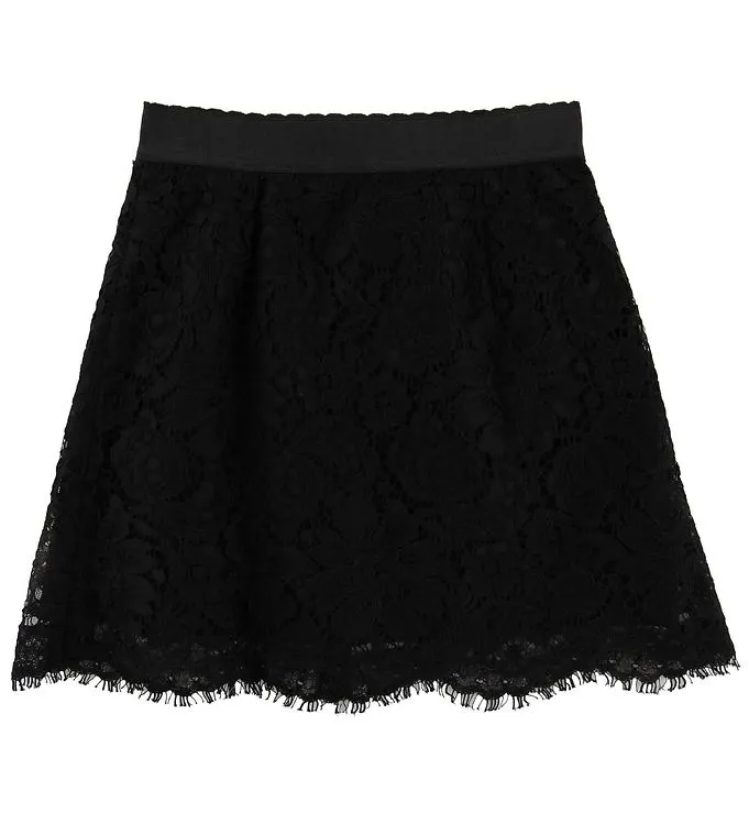 Dolce & Gabbana Kjol – Animal – Svart m. Spetsar (#7925)