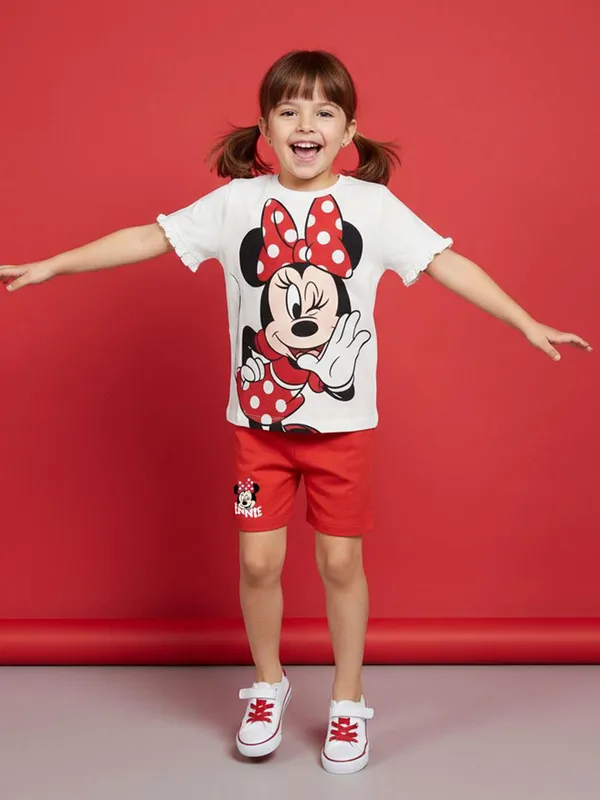 Disney Mimmi Pigg T-shirt & Shorts Set, Vit, 110-116