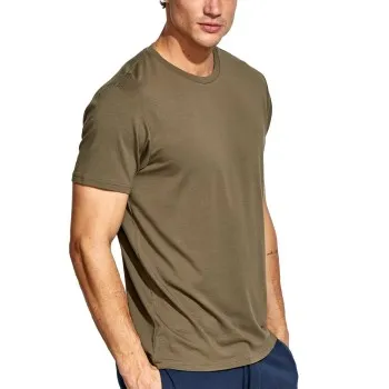 Panos Emporio Base Bamboo Tee Oliv Medium Herr