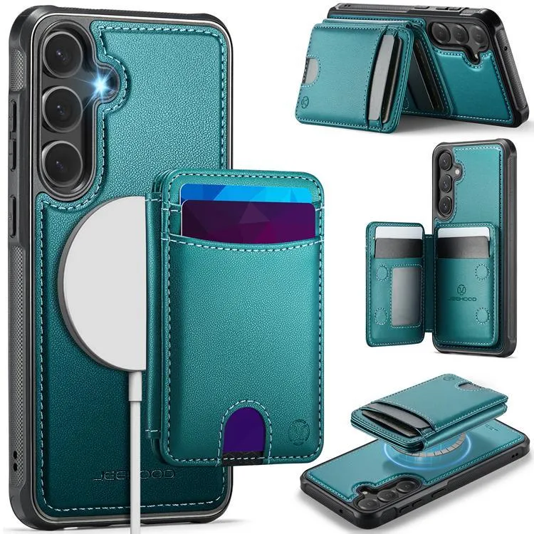 JEEHOOD Samsung Galaxy S24 Fodral KonstLäder – Blå