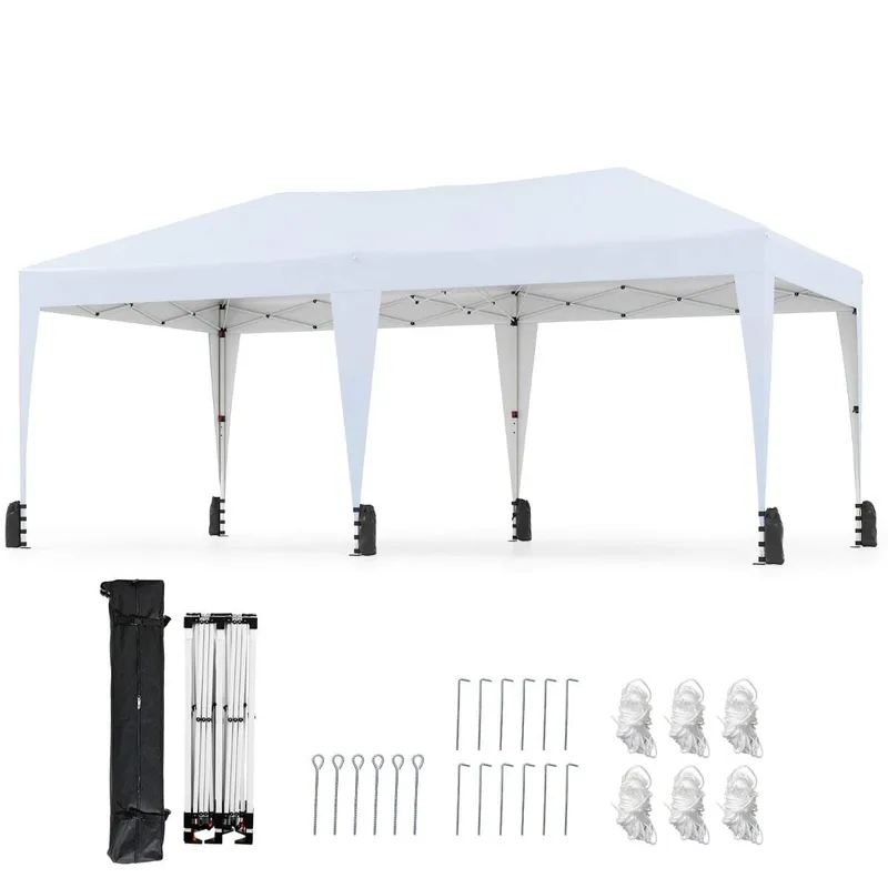 3 x 6 m popup-paviljong med UV-skydd och hjul