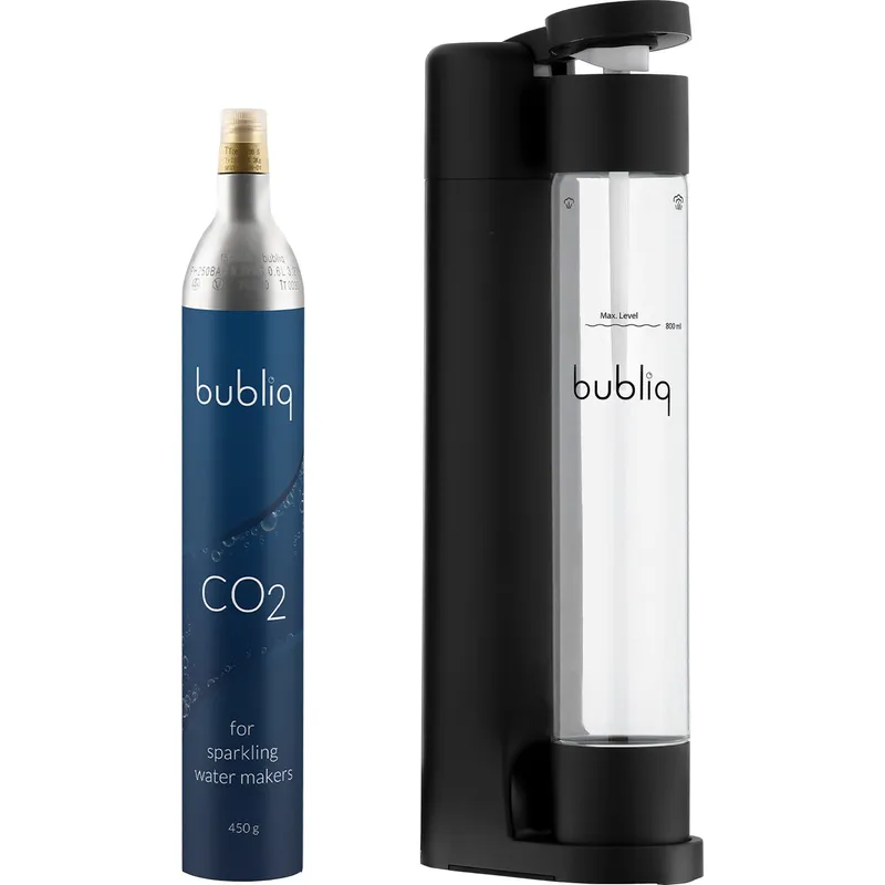 Bubliq Matt svart bubliq drink carbonator inkl. kolsyrepatron
