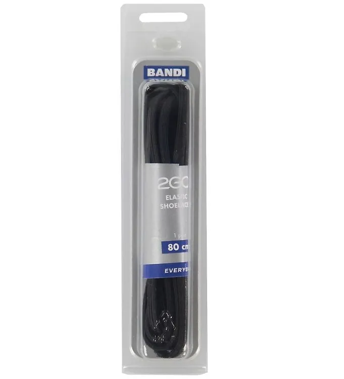 2GO Elastiska Skosnören - 80 cm - 1 Par - Svart