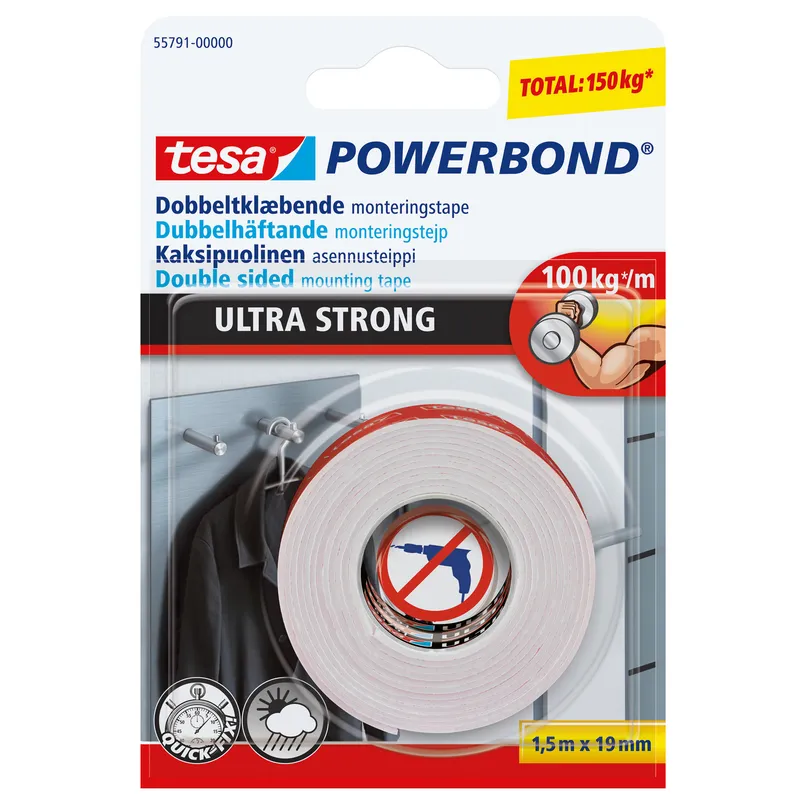 Monteringstejp TESA Powerbond 19mmx1,5m