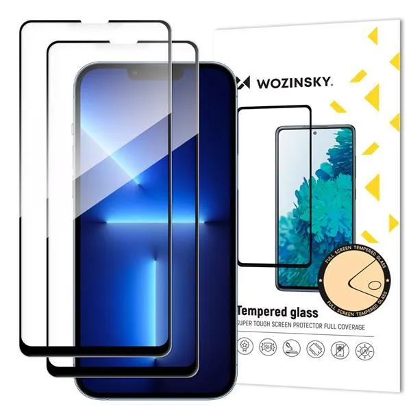 Wozinsky set med 2x Härdat glas Case Friendly iPhone 14 Max / 13 Pro Max svart