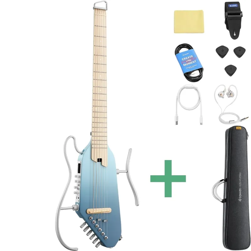 Donner HUSH-I PRO silent gitarr hawaiian blue