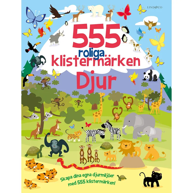555 Roliga Klistermärken. Djur (Bok / Häftad)