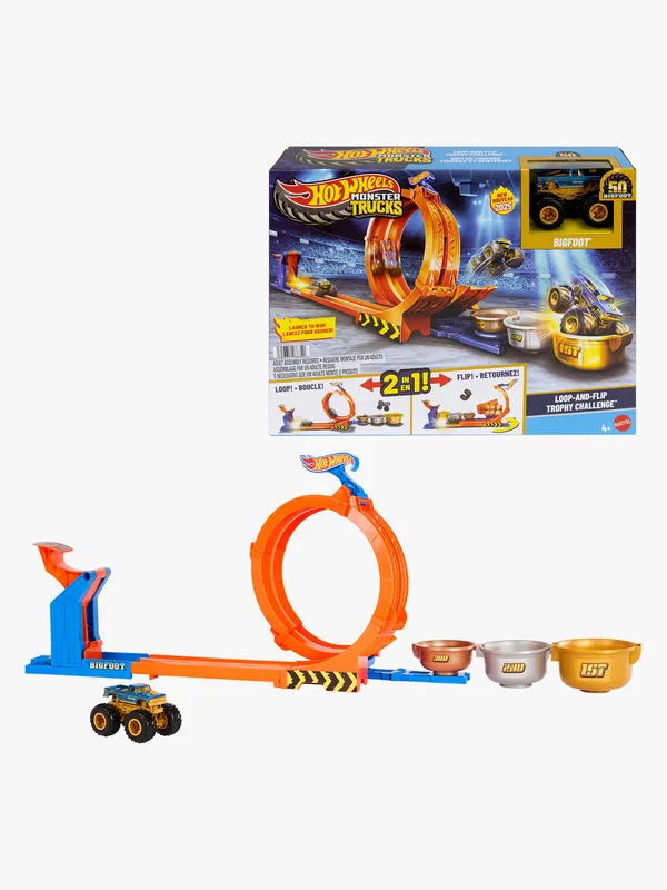 Hot Wheels Monster Trucks Loop & Flip Trophy Challenge