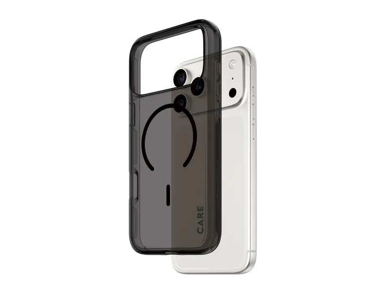 PanzerGlass CARE™ by ® Smokey Case w. Black MagSafe iPhone 17 Pro Max, Mobilskal, Apple, Apple – iPhone 17 Pro Max, Svart
