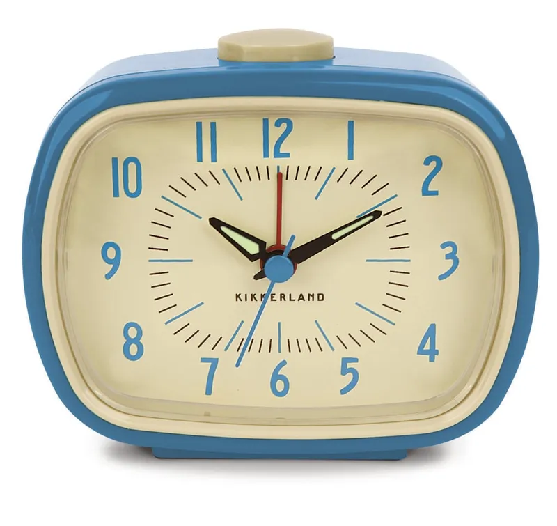 Kikkerland Retro Alarm Clock - Blue