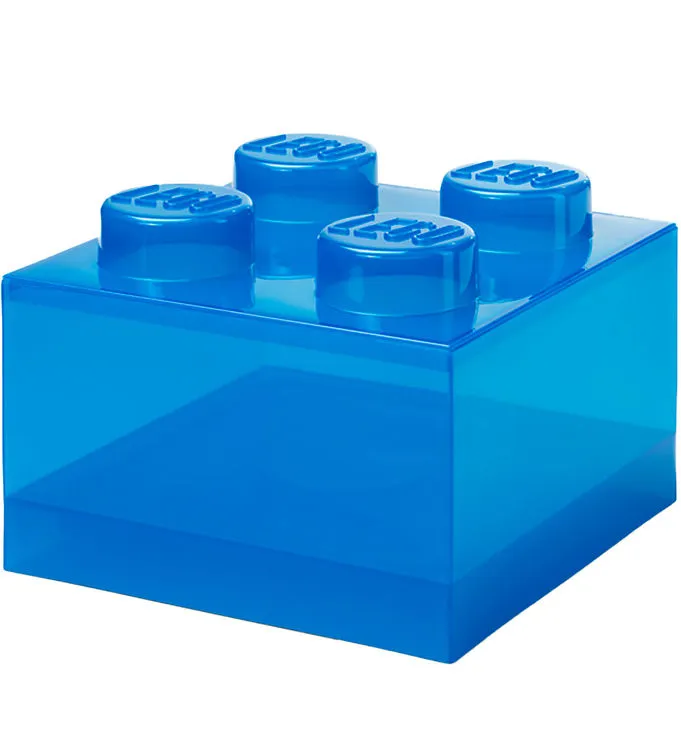 LEGO® Storage Förvaringslåda - 4 Knoppar - Translucent Blue