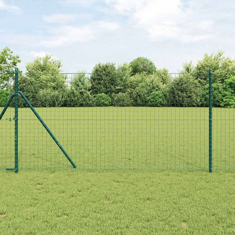 vidaXL Eurogärdsel 1,4 x 10 m PVC-belagt järn Grön (#9762)