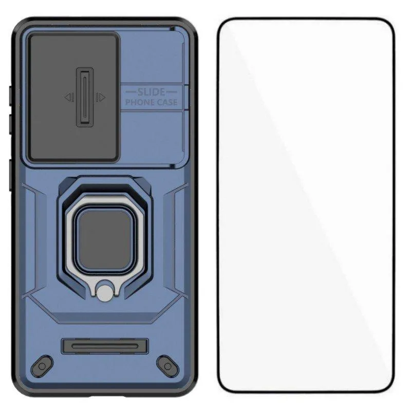 WANLONFENG Mobilskal för Samsung Galaxy S26 PC + TPU Kickstand – Blå (#0939)