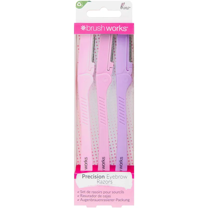 Brushworks Precision Eyebrow Razor 3-pack