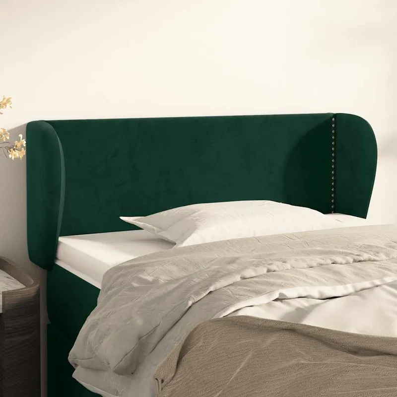 vidaXL Sänggavel med kanter mörkgrön 83x23x78/88 cm sammet (#9016)