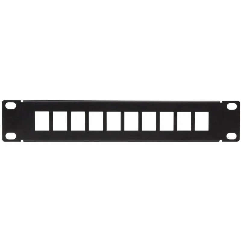 Patchpanel för 10st Keystone-uttag för 10″ rack U1 Svart