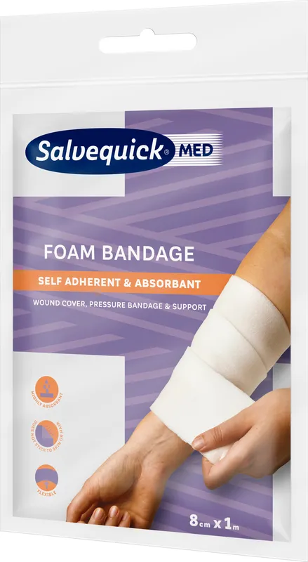 SalvequickMED Foam bandage 8 cm 1 st