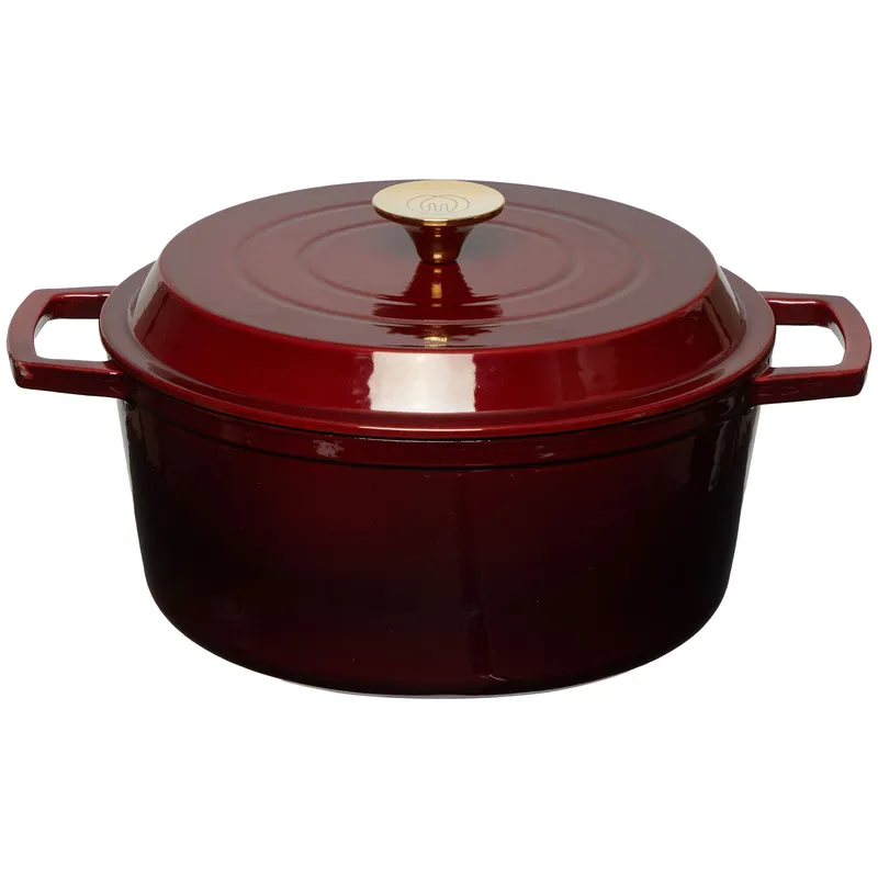 Mareld Gjutjärnsgryta 5,0L, mörkröd
